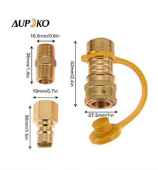 3/8″ Natural Gas Quick Connect Fitting Brass LP Propane Hose Adapter Kit