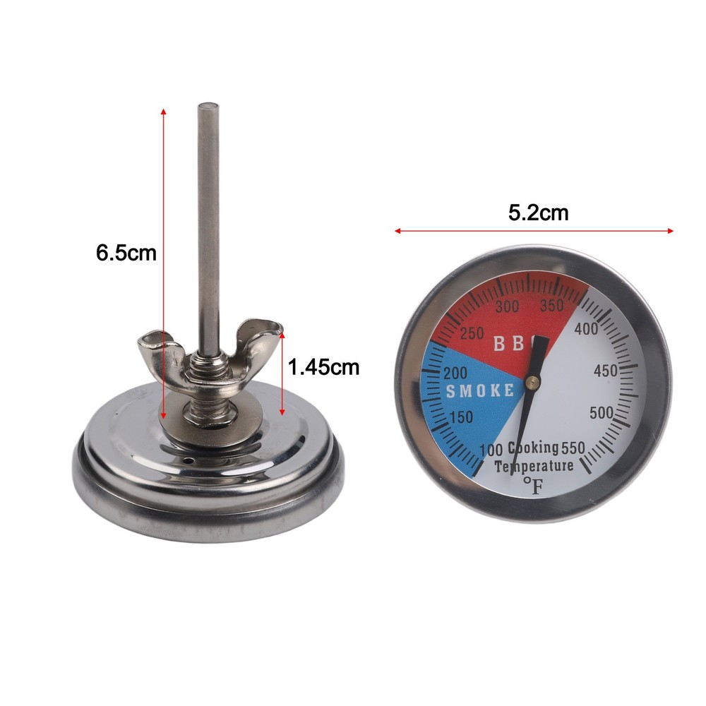 Accurate Temperature Stainless Steel BBQ Thermometer for Grill and Oven Use