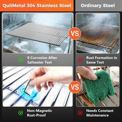 Qulimetal 18.75″ 9MM Grill Grates for Weber Genesis II, Grill Parts for Weber Ge