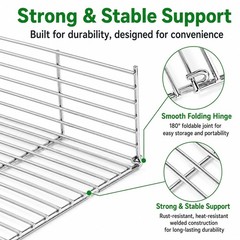 Stainless Steel Warming Rack for Pellet Grill, Foldable BBQ Upper Rack Replaceme