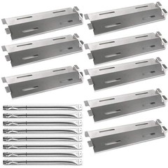 Stainless Steel Grill Burners & Heat Plates Shield for Gas Grills – 8 Pack Repla
