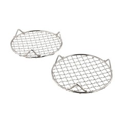 Round Cooking and Cooling Rack 2 Pieces Stainless Steel for Baking Roasting BBQ