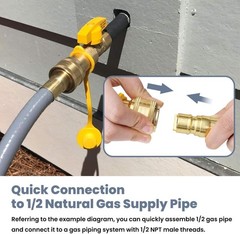 Aekops 24FT 1/2 Natural Gas Hose Quick Connect Generator Grill CSA Brass 100K