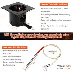Upgraded Fire Burn Pot and Hot Rod Ignitor Kit Replacement Parts for Traeger,…