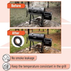 High-Temp Smoker Gasket – 15 Ft, 1/2” X 1/8” Seal for Optimal BBQ Performance
