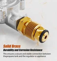 2 Stage Propane Regulator with POL, Propane Tank Regulator for RV, Vans, Trai..-
