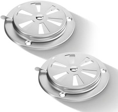 2 Pcs BBQ Smoker Air Vent Set Closable Vent for Adjusting Airflow Stainless Stee