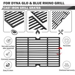 Grill Grates Replacement Fits Dyna Glo 3 Burner DGF350CSP Model 70-01-634