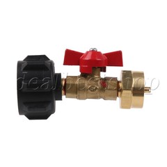 Straight Propane Refill Adapter w/ ON-Off Switch Valve for Heaters Brass