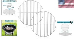 New 13.7 Inch Round Grill Grate Chromed Iron Steel Barbecue Cooking Rack