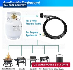 2-Feet propane Gas Grill Regulator and Hose, Replacement for Weber, Charbroil, N