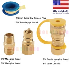 5Pcs 3/8″ Propane Hose Adapter Gas Quick-connect Fittings BBQ Grill Adapter Kit