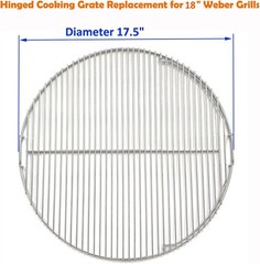 Durable 18-Inch Hinged Grill Grate Replacement – Perfect for Weber Kettle Grills