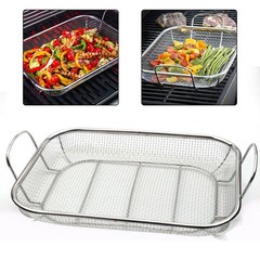 Stainless Steel Vegetable Grill Basket 15 By 11 Inch For Outdoor Grill