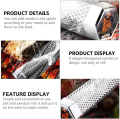 2Pcs Smoker Tube 12In Pellet Smoker Tube Stainless Steel Smoke Tube for Hot or C