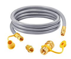 GasSaf 8 FT 1/2 ID Natural Gas Hose with Quick Connect Fitting Conversion