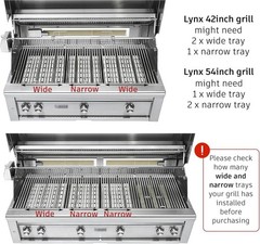 BBQ Tray for Lynx 42”-54” Grills w/ Ceramic Briquettes 19 1/4″ x 12 1/2″