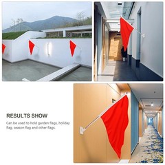 3pcs Flag Pole Holder Wall Mount Flag Stand Flag Pole Mounting Bracket Adhesi…
