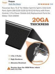 5 15.3″ Flavorizer Bars for Weber Spirit I & II 310 320 330 Front-Mounted