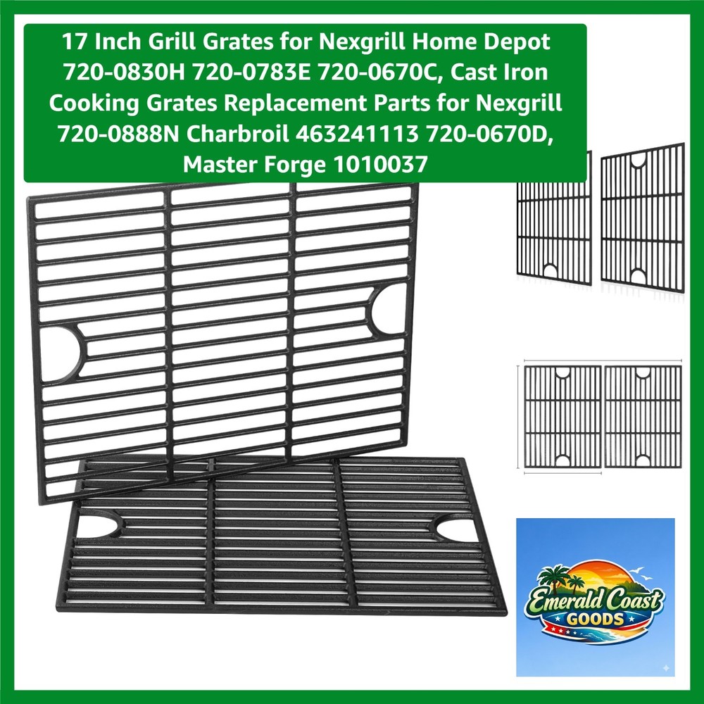17 Inch Grill Grates for Nexgrill Home Depot 720-0830H 720-0783E 720-0670C, C…
