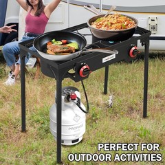 Listed Outdoor Gas Stove with Adjustable 20 PSIG Regulator for Safe Cooking