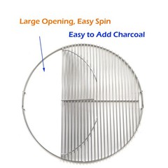 GRILLJOB 22″ Stainless Steel 304 Weber Hinged Grill Grate 22 inch Replacement…