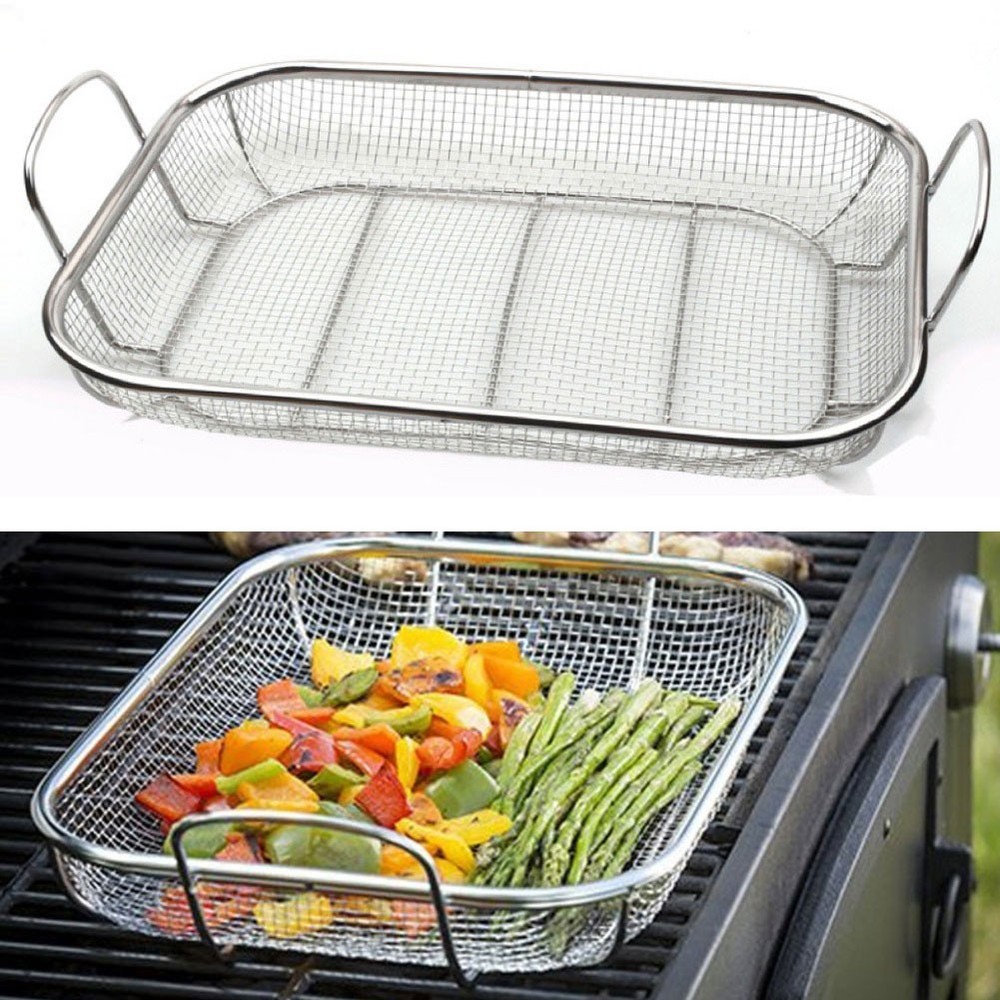 Stainless Steel Vegetable Grill Basket 15 By 11 Inch For Outdoor Grill