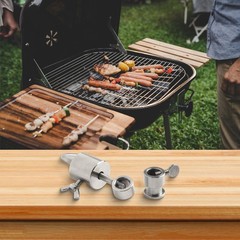 BBQ Oven Skewer Rod Set with Balancer and Limiter for Uniform Roasting