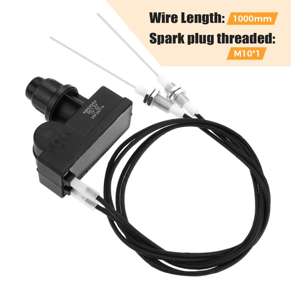Grill Igniter Two Exits with Spark Plug Wire Length 1 Meters Long Kit