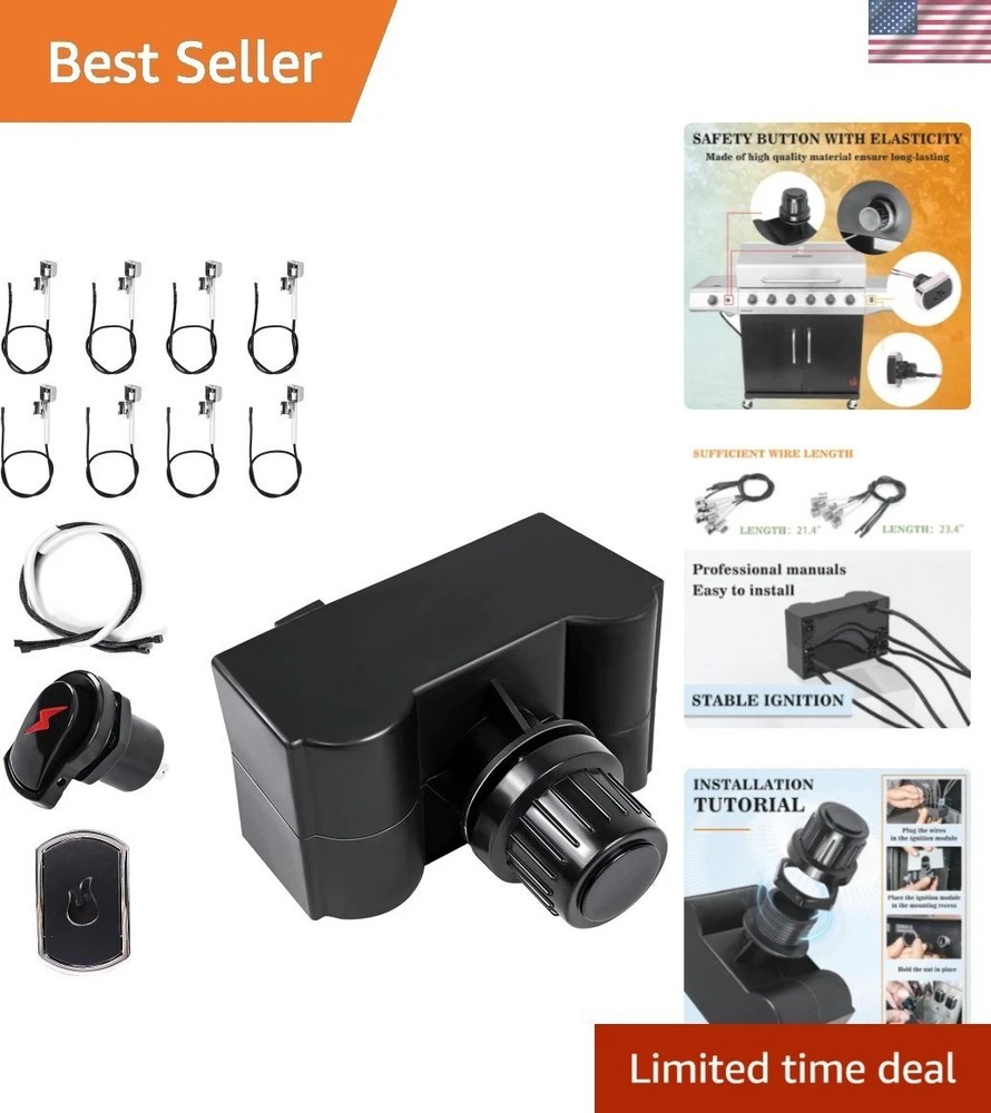 Complete 5 Outlet Charbroil Igniter Kit with Wires & Switch for Quick Grilling