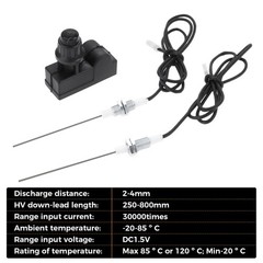 1PC BBQ Lighter Set AA Battery Two Outlets with Spark Plug Wire 1m Long