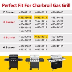 Grill Replacement Parts for Charbroil 4 Burner Gas Models – Heat Plates, Burners