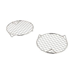 Round Cooking and Cooling Rack 2 Pieces Stainless Steel for Baking Roasting BBQ