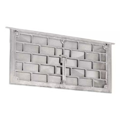 Gaf LW1 Grill Foundation Vent with Damper, 50 sq-in, Aluminum, Mill per 12 EA