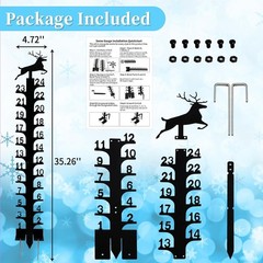 Snow Gauge Outdoor 24 Inch, Metal Christmas Snow Depth Gauge,[Depth Monitorin…