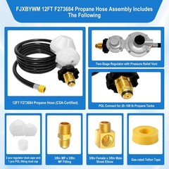12 Foot Propane Hose 2-Stage Regulator POL Fitting