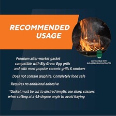 Big Green Egg Replacement Gasket Kit – 12ft, High Temp Fiberglass & 3M Adhesive