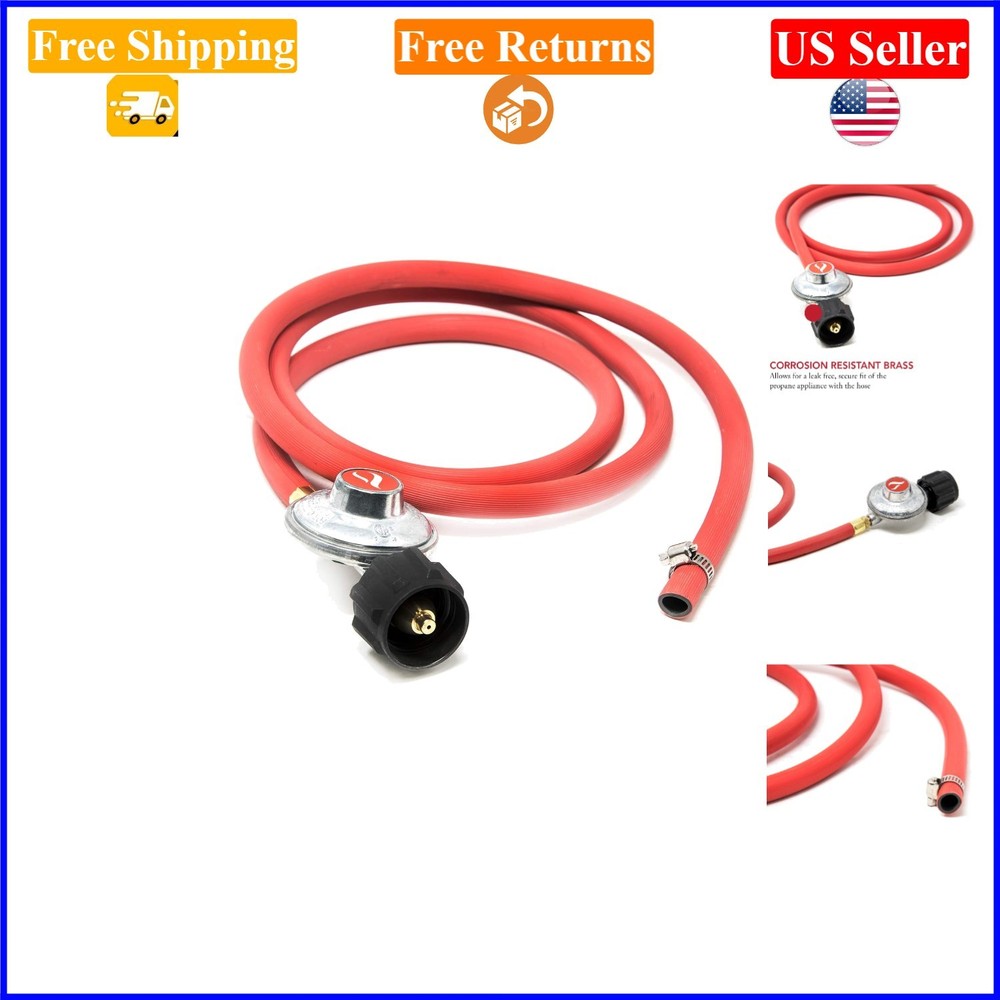 6 ft Low Pressure Propane Regulator & Hose Kit for Gas Grill, Heater, Fire Pit