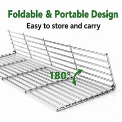 Stainless Steel Warming Rack for Pellet Grill, Foldable BBQ Upper Rack Replaceme