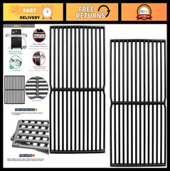 Cast Iron Grill Grates 15″x11.25″ for Weber Genesis, Spirit 200/500 Series, Dura
