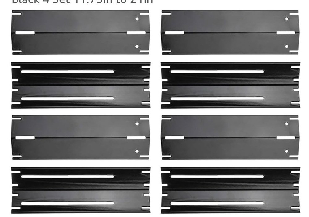 6-Pack Adjustable Gas Grill Burner Covers 11.75″-21″ Porcelain Steel Heat Plates