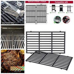 2pk 7637 17.5″ Cast Iron Grill Grates for Weber Spirit 200 E210 E-220 S210 S-220
