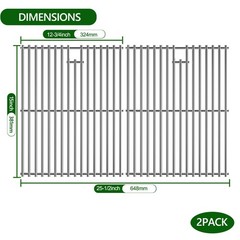 LOCVCDA 15 Inch Grill Cooking Grates Replacement, Stainless Steel Grill Grate…