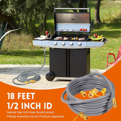 18 FT 1/2″ ID Natural Gas Hose with Quick Connect Fitting, Natural Gas Conversio