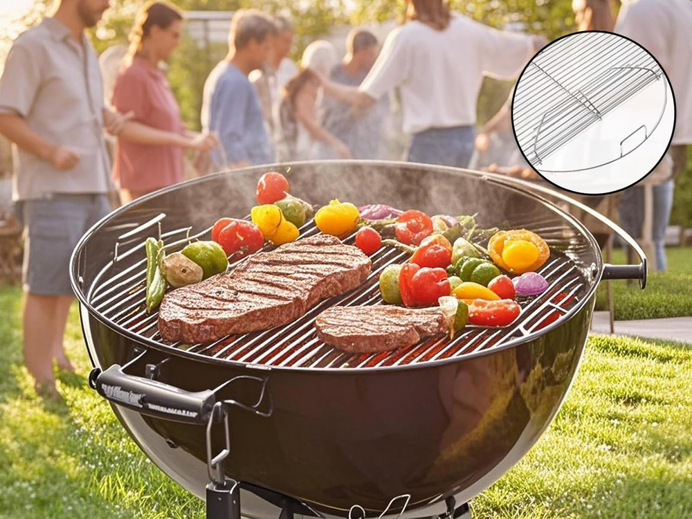22-Inch Stainless Steel Cooking Grate Hinged for 7436 Weber Grill Grates roun…