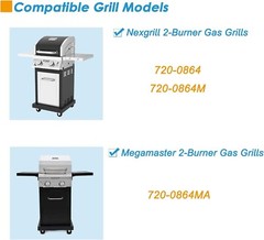 Replacement Parts Kit for Nexgrill 2-Burner 720-0864 PS, Black