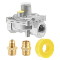Natural Gas Grill Regulator with 2 Brass Fittings for NG and LPG Conversion