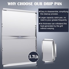 24”-30” Adjustable Grease Tray, Heat Plates for Dyna Glo DGF493BNP, DGF510SBP