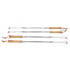 Set of 4 Extendable BBQ Grill Forks Stainless Steel for Outdoor Roasting