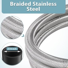 6FT Propane Hose Regulator Hose for Most LP Gas Grill, Heater, Stainless braided